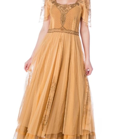 Nataya Dresses & Skirts - Nataya  Vintage Inspired Gold 1920's Dress-PMNAT1C